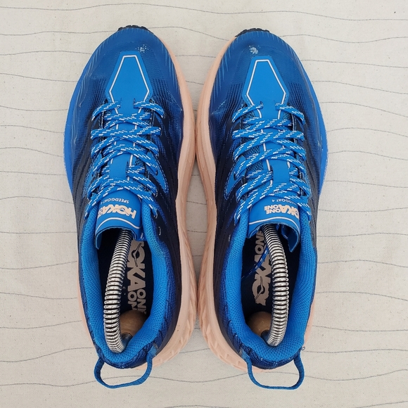 Hoka One One Womens Speedgoat 4 1106527 Blue Trail Running Shoes Sneakers Sz 6.5 - Picture 7 of 14